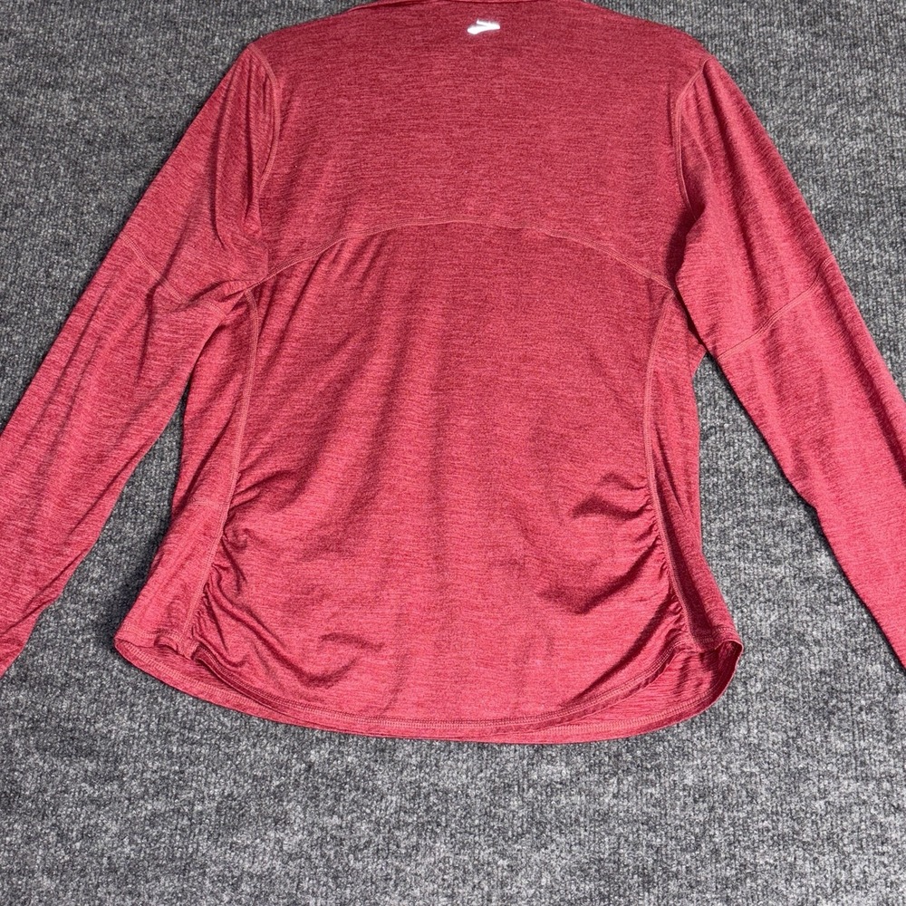 Brooks Quarter Zip Top Women L Red Equilibrium Running Long Sleeve